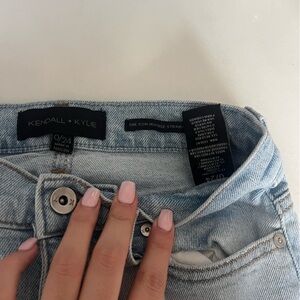 Kendall & Kylie High Rise Light Wash Jeans - Straight leg Pale Blue (0/24)